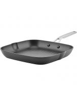 KitchenAid Nonstick Hard Anodized Induction 11.25" Grill Pan shown from front side view