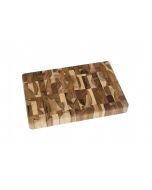 image shows Lipper International Teak End Grain Chopping Block with Feet against a blank, white background
