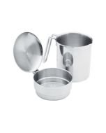 Oggi 4 qt. Stainless Steel Jumbo Grease Can with Strainer and Cover 