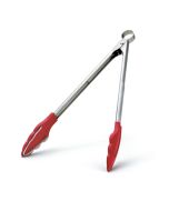 Cuisipro 9.5" Silicone Tongs with Teeth | Red