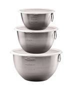 Stainless Steel Mixing Bowls with Lids - Set of 3 by Tovolo