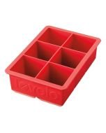 Tovolo King Cube Tray - Silicone Ice Cube Tray Red