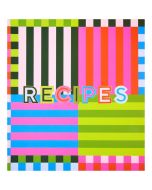 image shows C.R. Gibson Kitchen Recipe Binder and Cards | Bold Stripes against a blank, white background  