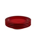 Le Creuset 8.5" Salad Plates - Set of 4 | Cerise/Cherry Red