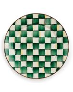 image shows MacKenzie-Childs Emerald Check 12" Charger/Plate against a blank, white background