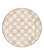 image shows MacKenzie-Childs Mocha Check 12" Charger/Plate against a blank, white background