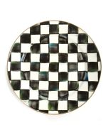 image shows MacKenzie-Childs Courtly Check 12" Dinner Plate against a blank, white background