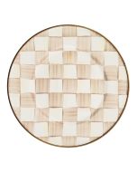 image shows  MacKenzie-Childs Mocha Check® 8" Salad Plate against a blank, white background