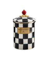 image shows MacKenzie-Childs Courtly Check 2Qt. Large Canister against a blank, white background