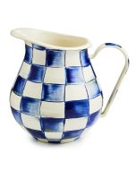 image shows MacKenzie-Childs Royal Check 3 Qt. Pitcher against a blank, white background