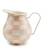 image shows MacKenzie-Childs Rosy Check 3 Qt. Pitcher against a blank, white background