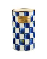image shows MacKenzie-Childs Royal Check Utensil Holder against a blank, white background