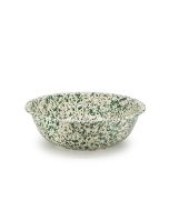 Crow Canyon Enamelware 8 Qt. Medium Basin | Green & Cream Splatter 