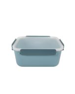 image shows Click Clack 2 Quart Daily Food Storage Container | Blue against a blank, white background