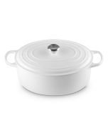 Le Creuset 9.5 Qt. Oval Signature Dutch Oven with Stainless Steel Knob | White