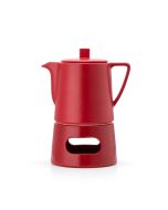 Bredemeijer 1L Ceramic Teapot with Warmer Set | Red