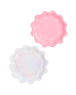 image shows xo, Fetti 24-Pieces Tying the Knot Paper Plates against a blank, white background