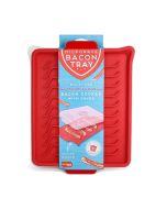 image shows Talisman Designs Microwave Bacon Tray with Cover against a blank, white background still in the package 
