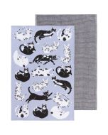 image shows Danica Jubilee Printed Dishtowel (Set of 2) | Meow & Furever against a blank, white background