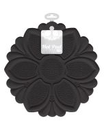 Talisman Designs Silicone Pot Holder/Trivet/Multi-Tool - Black Flower