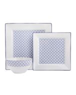 image shows Porland 3-Piece Place Setting (Design 2) | Blue Passion against a blank, white background