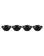 Le Creuset Gourmand Collection 0.75 Qt. Mini Round Braiser Base | Set of 4 against a white background shot slightly from above