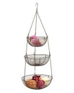 RSVP International 3 Tier Hanging Baskets for Kitchen - Bronze Wire
