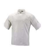 Mercer Genesis Cutlery: Large White Unisex Chef Jacket/Chef Coat w/ Short Sleeves for Food Industry Professionals (Commis, Sous Chef, or Chef de Cuisine): M61012WHL