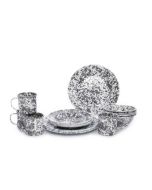 Crow Canyon 16-Piece Enameled Dinnerware Starter Set - Grey - DSSGYM