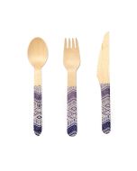 Kikkerland Wood Cutlery Set | Tribal