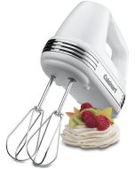 Power Advantage 7-Speed Hand Mixer (White + Stainless Steel) with Beaters, Spatula, and Recipes from Cuisinart Mixers