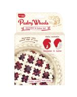 image shows Talisman Designs Pastry Wheels Decorator & Cutter Set package against a blank, white background still in package