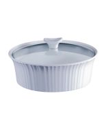 CorningWare 2.5-Quart Round Casserole with Glass Cover | French White