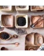 Creative Co-Op Acacia Wood Pinch Bowls | Set of 3