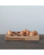 Creative Co-Op Acacia Wood Egg Tray 
