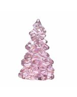 image shows Mosser Glass Holiday Collection 8" Tree Figurine | Rose Carnival against a blank, white background