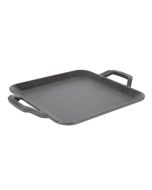 image shows Lodge Cast Iron 11" Chef Style Square Griddle against a blank, white background