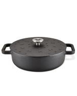 image shows Disney Monochrome Cast Iron Shallow Casserole | 3 Quart against a blank, white background
