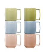  image shows Staub 6-Piece 12oz Coffee/Tea Mugs | Macaron Pastels against a blank, white background