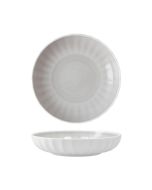 image shows Fortessa Blyss Bone China 8.6" Dinner Bowl (24oz) | Gray against a blank, white background