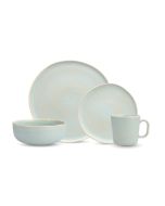 image shows Fortessa Cloud Terre Collection No. 3 16-Piece Dinnerware Set | Cypress against a blank, white background