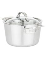 image shows Viking Contemporary 3-Ply Stainless Steel Soup Pot | 3.4 Quart against a blank, white background