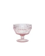 image shows Fortessa Archie 10oz Footed Dessert Bowl | Pink  against a blank, white background