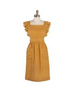 image shows Danica Heirloom Ada Apron | Saffron  against a blank, white background