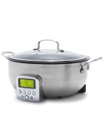 image shows GreenPan Multifunction Deep Electric Skillet | Stainless Steel against a blank, white background