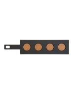 Epicurean Flight Server + Glasses  17.25" × 4"| Slate/Nutmeg