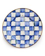 image shows MacKenzie-Childs Royal Check 8" Salad/Dessert Plate against a blank, white background