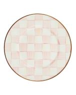 image shows MacKenzie-Childs Rosy Check 8" Salad/Dessert Plate  against a blank, white background