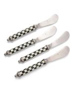 image shows MacKenzie-Childs Courtly Check Supper Club Spreaders | 4-Piece  against a blank, white background