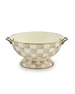 image shows MacKenzie-Childs Mocha Check 6.5 Qt. Everything Bowl  against a blank, white background